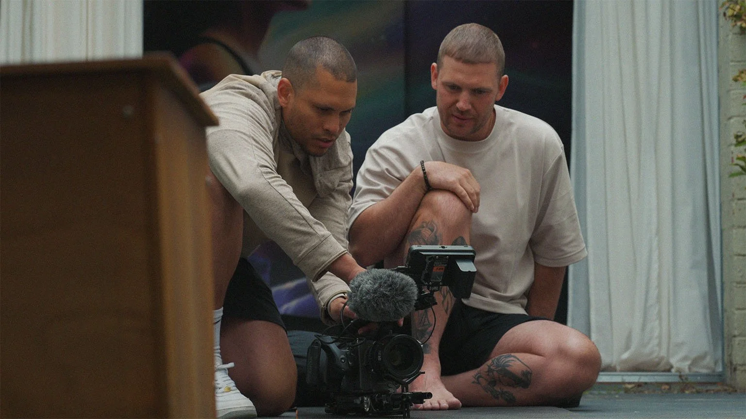 Behind the scenes — dolly shot with Bryce and Ty