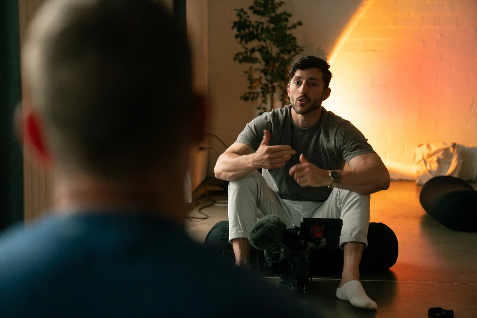 Behind the scenes — interview setup